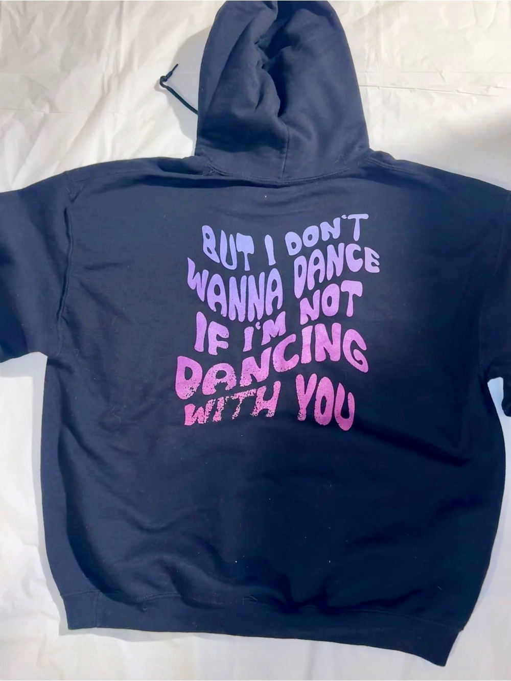 Gildan Black Pullover Hoodie with Black Drawcords